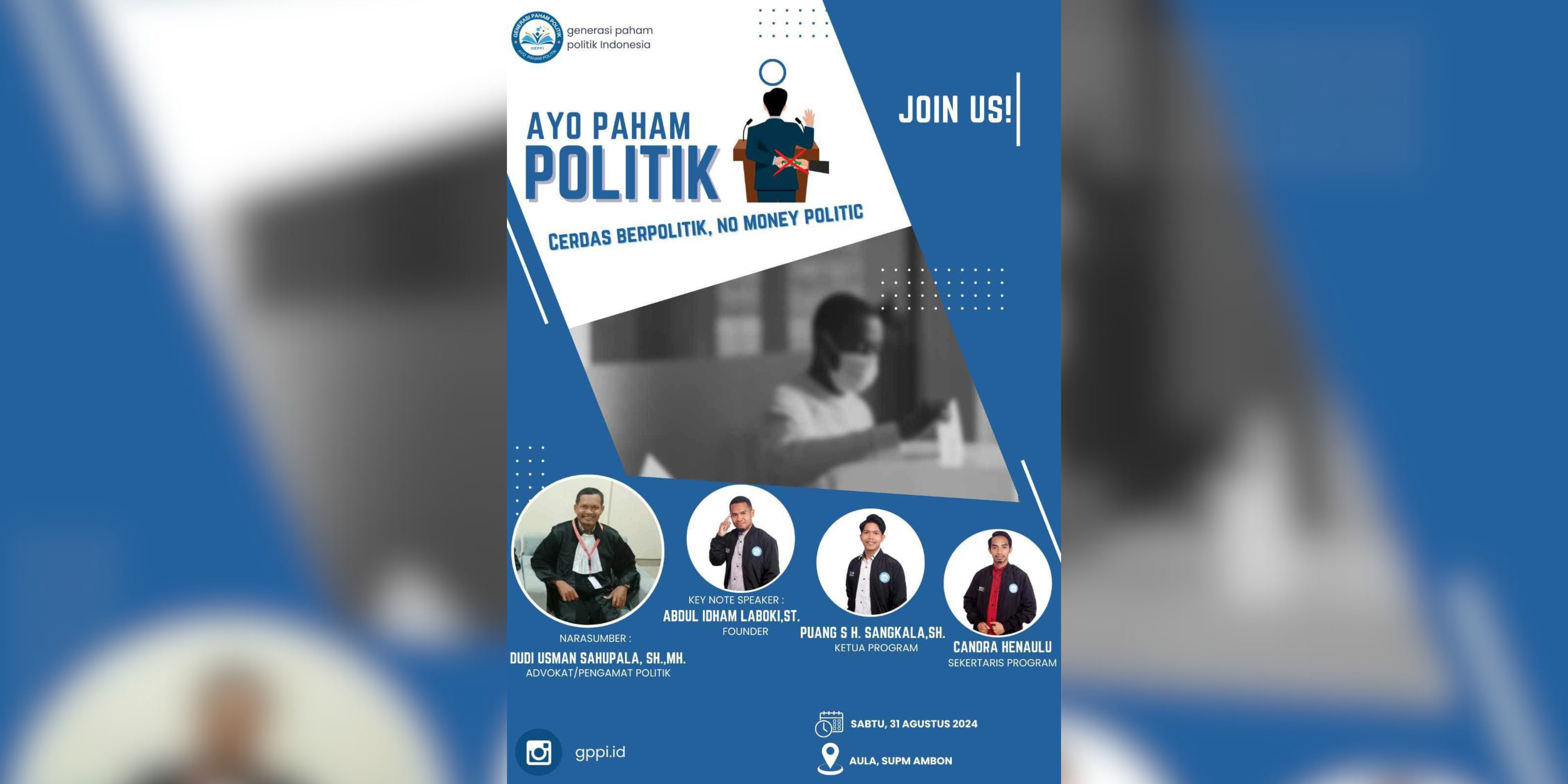 Edukasi Pemilih Pemula Komunitas Generasi Paham Politik ajak Siswa SUPM Cerdas Berpolitik, No Money Politic.