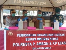 3 Ton Sopi Dimusnahkan Polresta Ambon