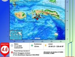 Gempa Magnitudo 4,6 Guncang Ambon.